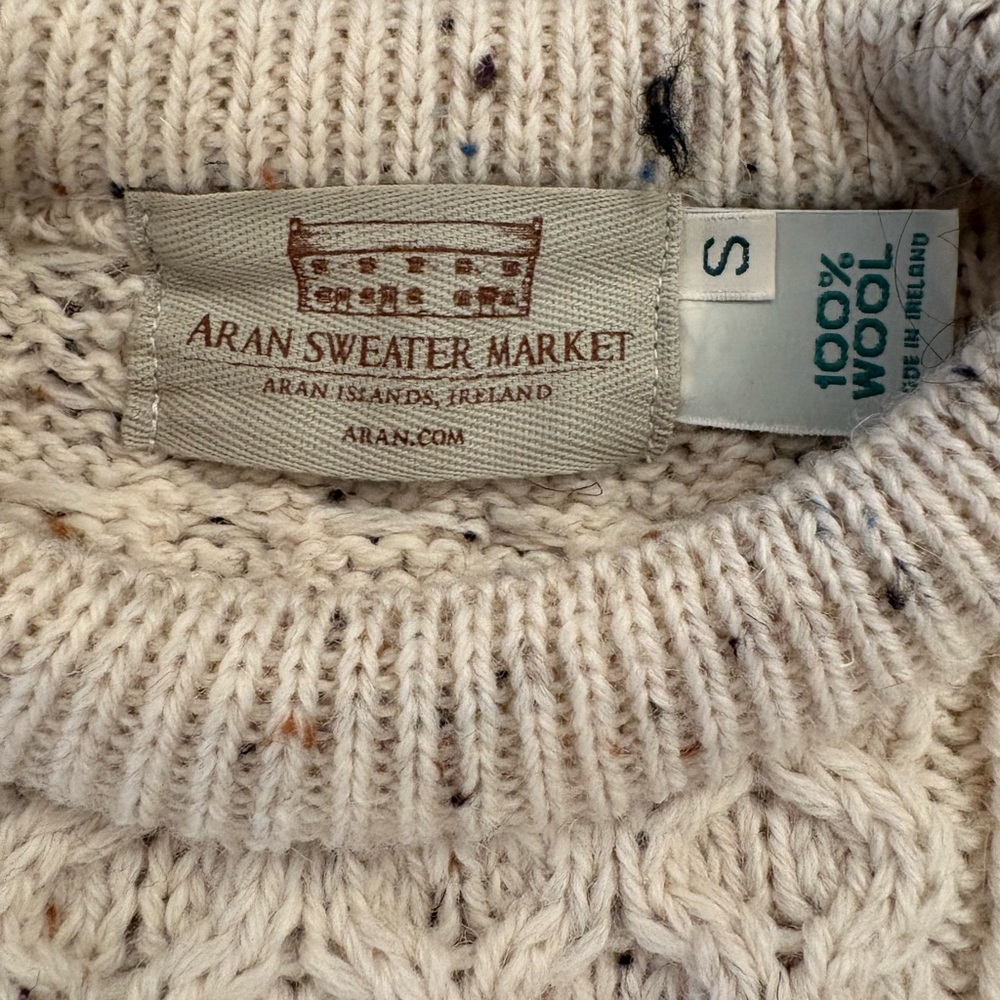 Aran Sweater Market Women's Speckled Wool crewneck Sweater
